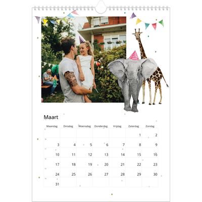 A3 Jaarkalenders — Aquarel dieren [Maart]