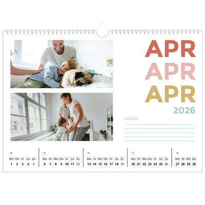 Fotokalender A3 — Bont gekleurd [April]