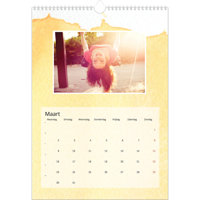 A3 Jaarkalenders — Aquarel achtergronden [Maart]
