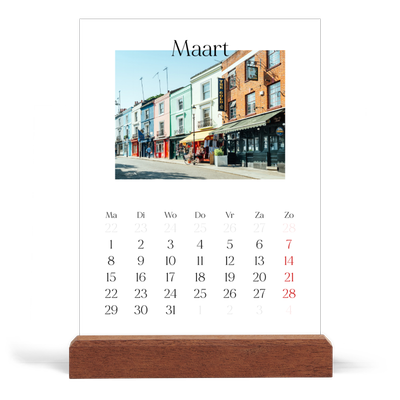 Bureaukalender met houten standaard  — Mijn reisverhaal - Londen [Maart]
