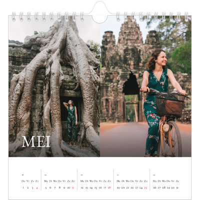 Jaarkalenders vierkant — Eenvoudige letters [omslag]