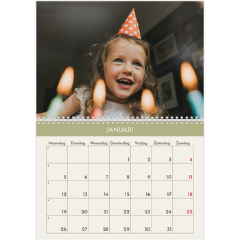 Fotokalender A4 Dubbel — Pastel hoofdstukken