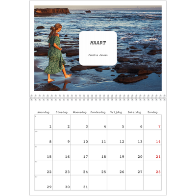 Fotokalender A4 Dubbel (30 x 40 cm) — Het hele verhaal [Maart]