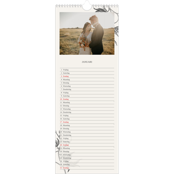 Smalle kalender (15 x 40 cm) — Inkt & klimop