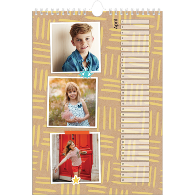 Verjaardagskalenders A4 — Rustiek [April]