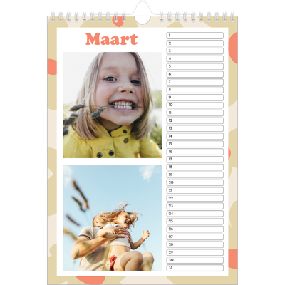 Verjaardagskalenders A4 — Speelse patronen [Maart]