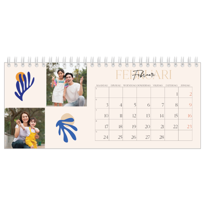 Bureaukalenders — Minimalistisch koraal [Februari]