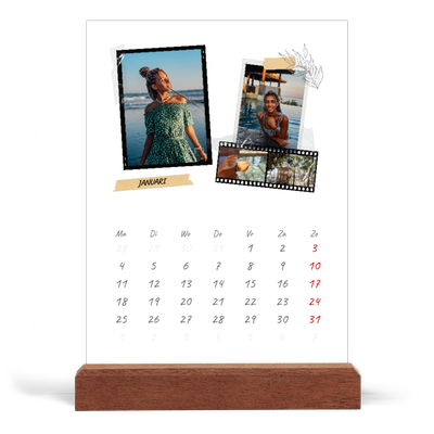 Bureaukalender met houten standaard  — Plakboek flair [Januari]