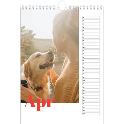 Verjaardagskalenders A4 — Een dikgedrukt jaar [April]