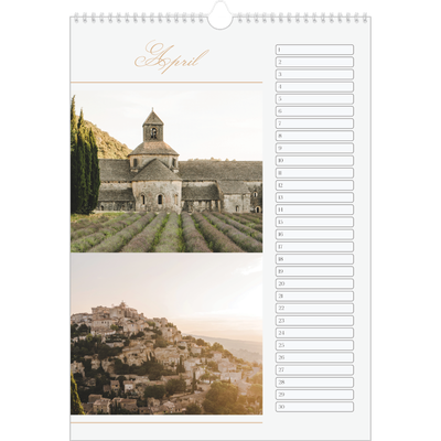Verjaardagskalenders A3 — Goudschrift banner [April]