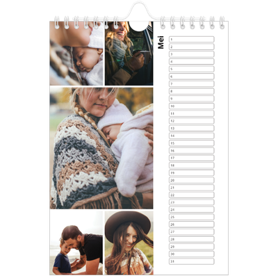 Fotokalender A5 — Collage in blokkenpatroon [Mei]