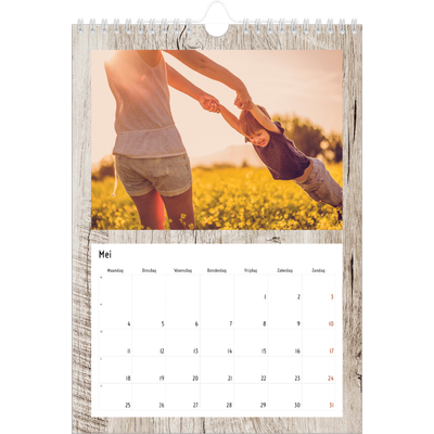 Fotokalender A4 (20 x 30 cm) — Houtpatroon [Mei]