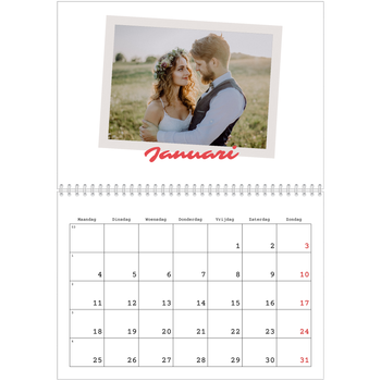 Fotokalender A4 Dubbel — Karmijnrode handtekening