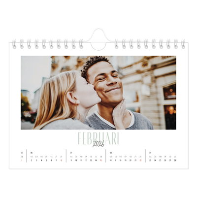 Fotokalender A5 — Gevarieerd lettertype [Februari]