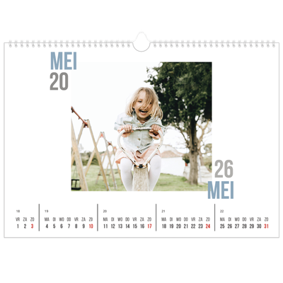 Fotokalender A3 — Dubbele tekst [omslag]
