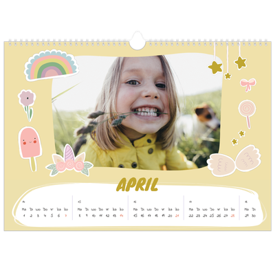 Fotokalender A3 — Regenboog eenhoorn [April]