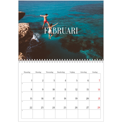 Fotokalender A4 Dubbel (30 x 40 cm) — Eindeloze ontsnapping [Februari]