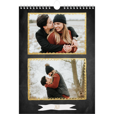 Fotokalender A4 (20 x 30 cm) — Foto in glitterrand [omslag]