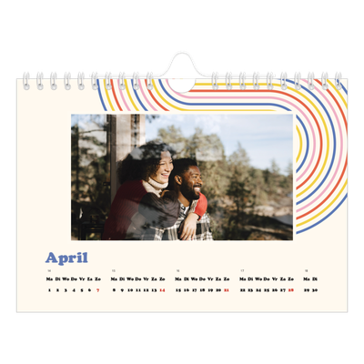 Fotokalender A5 — Retro strepen [April]