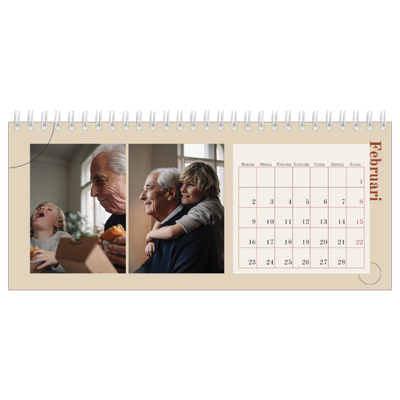 Bureaukalenders — Asymmetrische tekst [Februari]