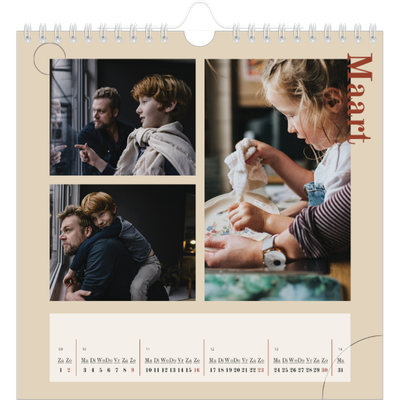 Jaarkalenders vierkant — Asymmetrische tekst [Maart]