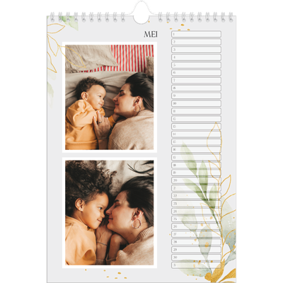 Verjaardagskalenders A4 — Bloemen splash [Mei]