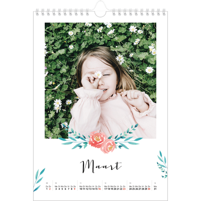 Fotokalender A4 (20 x 30 cm) — Bloemen illustraties [Maart]