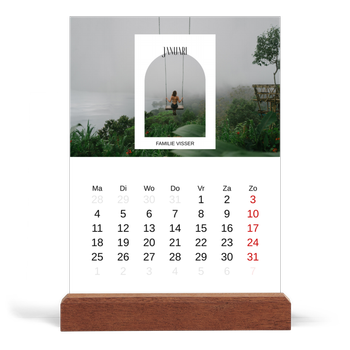Bureaukalender met houten standaard — De open boog
