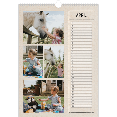 Verjaardagskalenders A3 — Craft stempel effect [April]