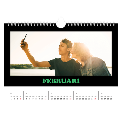 Fotokalender A4 — Vrolijke typo [Februari]