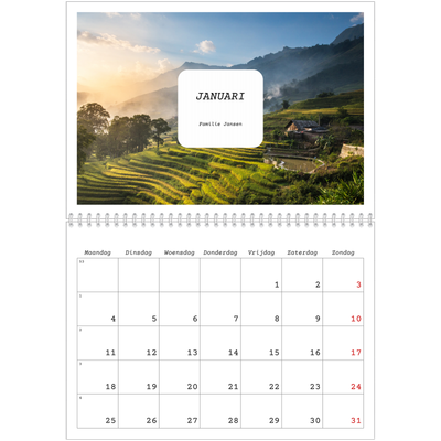 Fotokalender A4 Dubbel (30 x 40 cm) — Het hele verhaal [Januari]