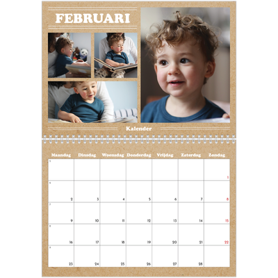 Fotokalender A4 Dubbel (30 x 40 cm) — Magazine stijl [Februari]