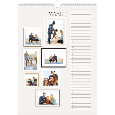 Verjaardagskalenders A3 — Fotowand gallerij [Maart]