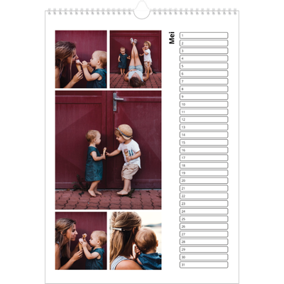 Verjaardagskalenders A3 — Eenvoudig blokkenpatroon [Mei]