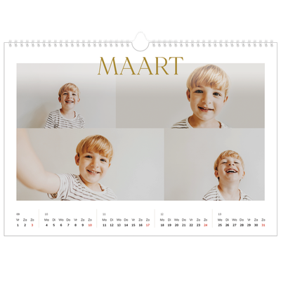 Fotokalender A3 — Gouden tekst groot [Maart]