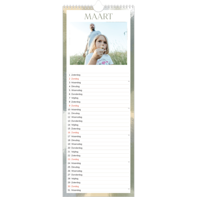 Smalle kalender  — Verfkwast effect [Maart]