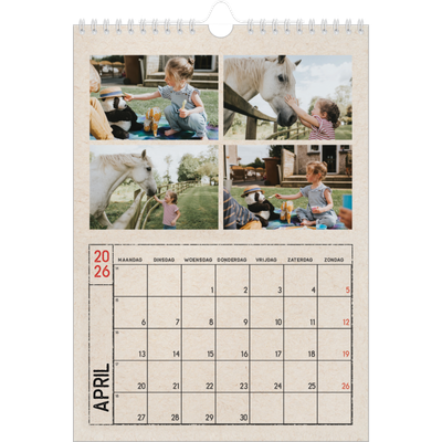 Fotokalender A4 (20 x 30 cm) — Craft stempel effect [April]
