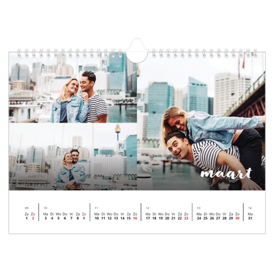 Fotokalender A4 — Schuingedrukte letters [Maart]