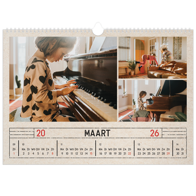 Fotokalender A3 — Craft stempel effect [Maart]