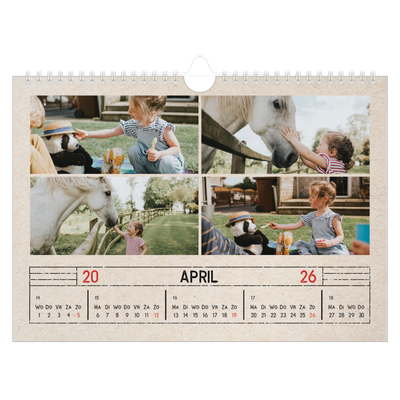 Fotokalender A4 — Craft stempel effect [April]