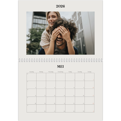 Fotokalender A4 Dubbel (30 x 40 cm) — Simpel ivoor [omslag]