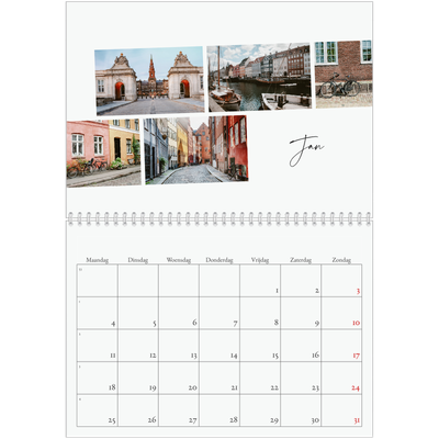 Fotokalender A4 Dubbel (30 x 40 cm) — City trip [Januari]