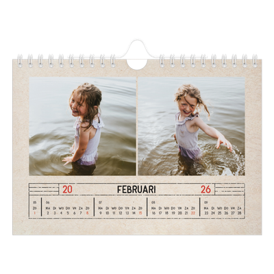 Fotokalender A5 — Craft stempel effect [Februari]