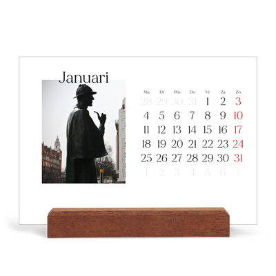 Bureaukalender met houten standaard  — Mijn reisverhaal - Londen [Januari]