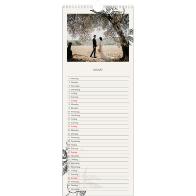 Smalle kalender  — Inkt & klimop [Maart]