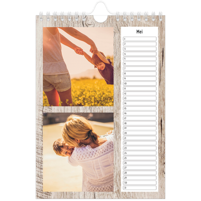 Fotokalender A5 — Houtpatroon [Mei]