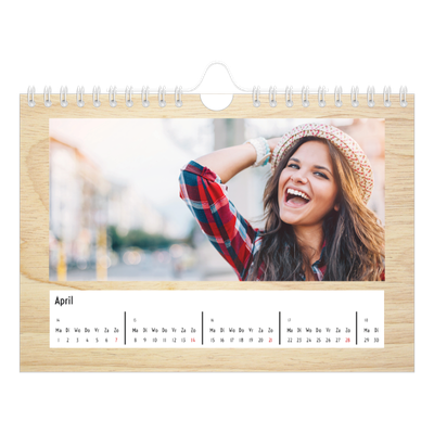 Fotokalender A5 — Houtpatroon [April]