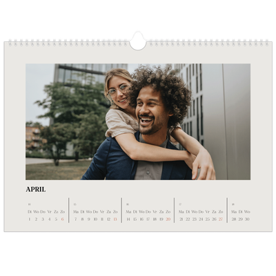 Fotokalender A3 — Simpel ivoor [April]