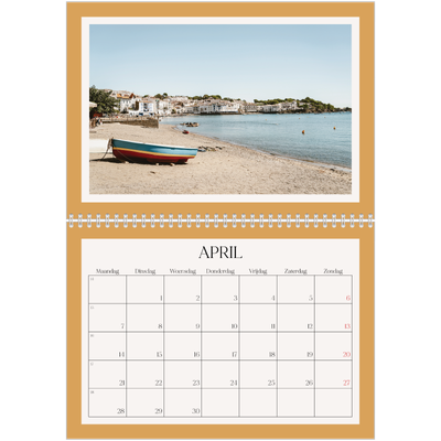 Fotokalender A4 Dubbel (30 x 40 cm) — Klassieke kleuren [April]