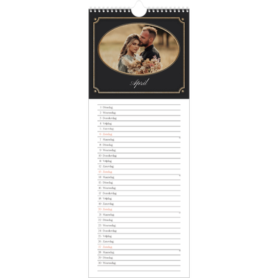 Smalle kalender  — Klassiek vintage [April]